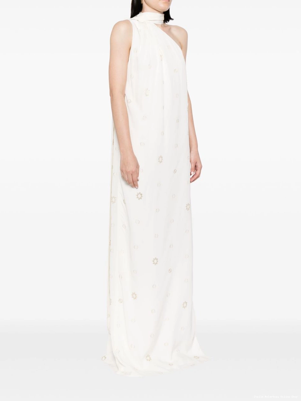 Cheap Stella Women gown McCartney one-shoulder polka-dot 0704